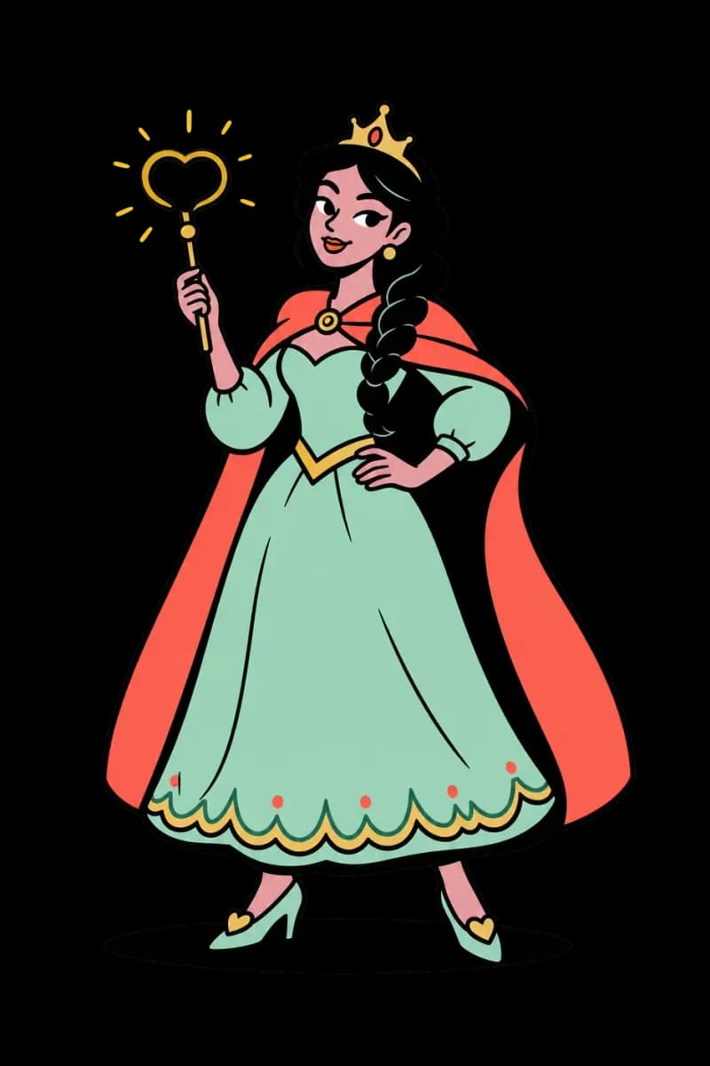 A princess holding a heart-shaped wand