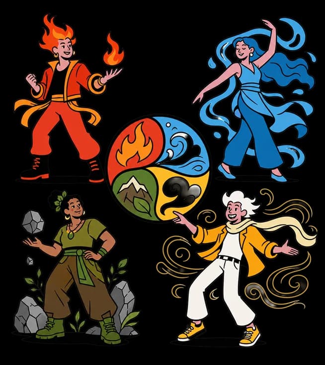 Element Quiz character quiz illustration