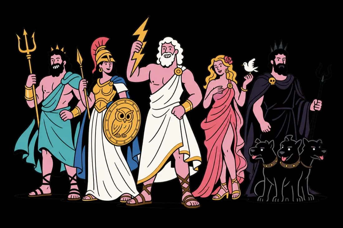 Greek God Quiz character quiz illustration